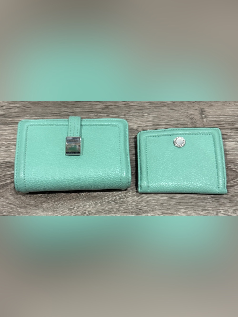 Safe Keeper Turquoise Leather Wallet Set of 2 - Gently Used Like New